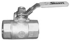 Sharpe Valves - 1-1/4" Pipe, Standard Port, Carbon Steel Steam Service Ball Valve - 1 Piece, Inline - One Way Flow, FNPT x FNPT Ends, Locking Lever Handle, 1,500 WOG, 250 WSP - All Tool & Supply