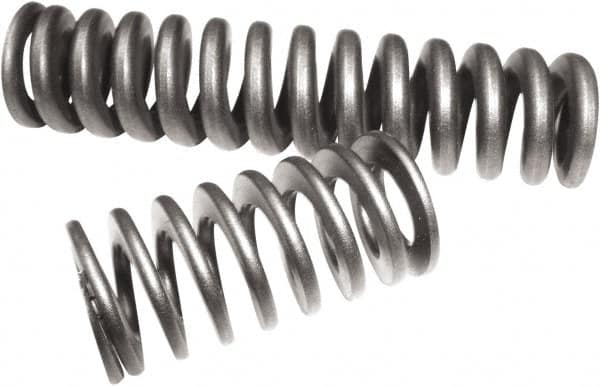 Compression Spring: 1-1/2″ OD, 7″ Free Length 3.43 mm Wire Dia, 1191.17 N Max Load, Chrome Alloy Steel