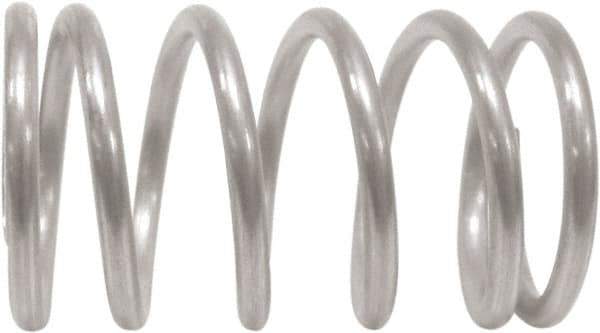 Associated Spring Raymond - 1.85mm OD, 0.25mm Wire, 3mm Free Length, Compression Spring - 13.94 Lb Spring Rating, 2.8 N Max Work Load, Stainless Steel - All Tool & Supply