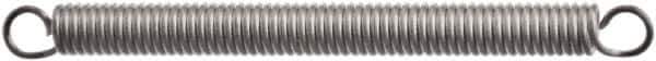 Associated Spring Raymond - 7.62mm OD, 52.49 N Max Load, 84.33mm Max Ext Len, Stainless Steel Extension Spring - 18 Lb/In Rating, 1.6 Lb Init Tension, 69.85mm Free Length - All Tool & Supply