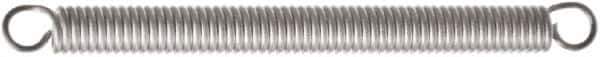 Associated Spring Raymond - 3.5mm OD, 10 N Max Load, 41.8mm Max Ext Len, Stainless Steel Extension Spring - 2.83 Lb/In Rating, 0.33 Lb Init Tension, 24.5mm Free Length - All Tool & Supply