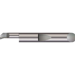 Boring Bar: 0.196″ Min Bore, 3/8″ Max Depth, Right Hand Cut, Solid Carbide 1/4″ Shank Dia, 2″ OAL, 0.006″ Corner Radius