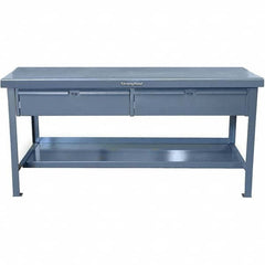 Strong Hold - Stationary Work Benches, Tables Type: Work Table with Drawer Top Material: 7 Gauge Steel - All Tool & Supply