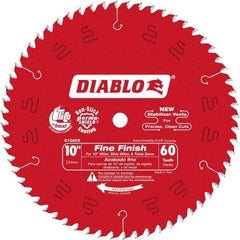 Freud - 10" Diam, 5/8" Arbor Hole Diam, 60 Tooth Wet & Dry Cut Saw Blade - Carbide-Tipped, Standard Round Arbor - All Tool & Supply