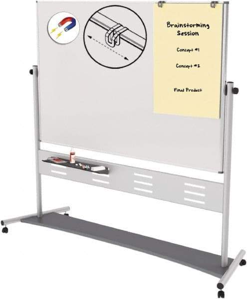 MasterVision - 48" High x 72" Wide Gold Ultra Enameled Steel Magnetic Marker Board - Aluminum Frame, 78-1/2" Deep - All Tool & Supply