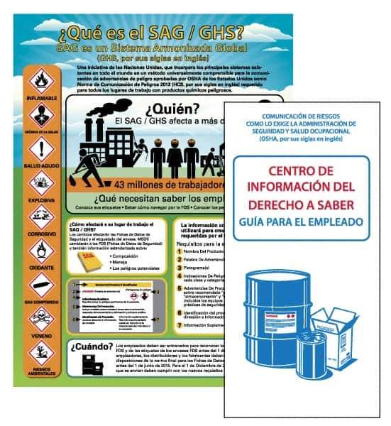 NMC - GHS General Safety & Accident Prevention Training Kit - Spanish, 18" Wide x 24" High, White Background, Includes Poster & Booklets - All Tool & Supply