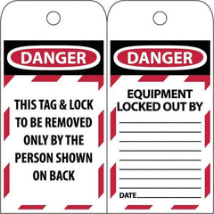 NMC - 3" High x 6" Long, DANGER \x96 DO NOT OPERATE, English Safety & Facility Lockout Tag - Tag Header: Danger, 2 Sides, Black & Red Poly - All Tool & Supply