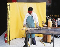 Singer Safety - 9 Ft. Wide x 6 Ft. High, 12 mil Thick Coated Vinyl Roll Up Welding Screen Kit - Yellow with Carrying Handle and Tie Strap - All Tool & Supply