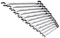 SK - 13 Piece, 8 to 19mm, 12 Point, Combination Wrench Set - Metric System of Measurement, Chrome Finish, Comes in Roll - All Tool & Supply