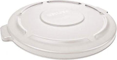 Rubbermaid - Round Lid for Use with 55 Gal Round Trash Cans - White, Polyethylene, For Brute Trash Cans - All Tool & Supply