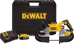 DeWALT - 20 Volt, 44-7/8" Blade, 490 SFPM Cordless Portable Bandsaw - 4-3/4" (Round) & 5" x 4-3/4" (Rectangle) Cutting Capacity, Lithium-Ion Battery Included - All Tool & Supply