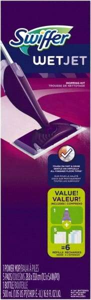 Swiffer - Purple & Silver Mopping Kit - 11" Long x 5" Wide Head, 46" Long Handle, Microfiber Head - All Tool & Supply