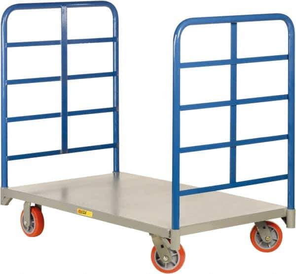 Little Giant - 3,600 Lb Capacity Steel Double End Rack Platform Truck - Steel Deck, 30" OAW, Polyurethane Casters - All Tool & Supply