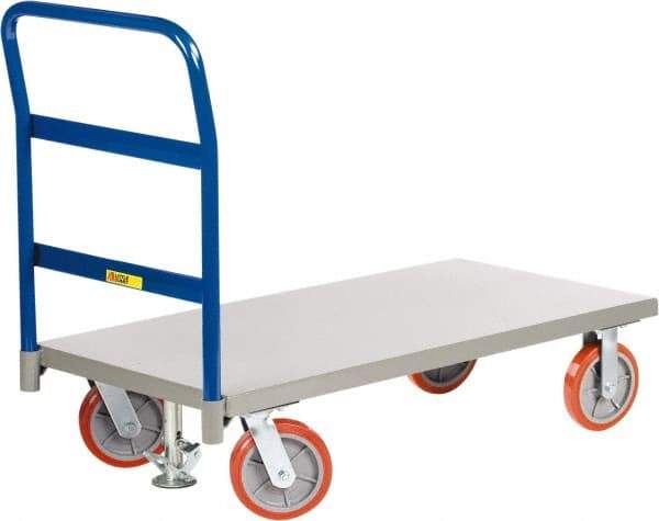 Little Giant - 3,600 Lb Capacity Steel Platform Truck - Steel Deck, 30" OAW, Polyurethane Casters - All Tool & Supply