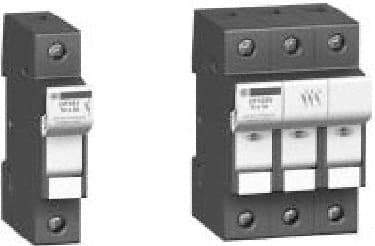 Schneider Electric - 3 Pole, 600 Volt, 30 Amp, DIN Rail Mount Fuse Holder - Compatible with CC Class, 52mm Wide Fuse - All Tool & Supply