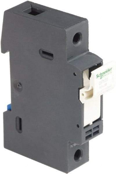 Schneider Electric - 1 Pole, 600 Volt, 32 Amp, DIN Rail Mount Fuse Holder - Compatible with 38mm Long x 17mm Wide and 10mm Diameter Fuse - All Tool & Supply