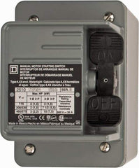 Square D - 3 Poles, 30 Amp, NEMA, Enclosed Toggle Manual Motor Starter - 1 hp at 90 VDC, 10 hp at 460 VAC, 10 hp at 575 VAC, 1-1/2 hp at 230 VDC, 2 hp at 115 VAC, 2 hp at 115 VDC & 7-1/2 hp at 230 VAC, CE, CSA, NEMA 4 & UL Listed - All Tool & Supply