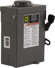 Square D - 60 Amp, 240 V, 2 Pole Nonfused Safety Switch - NEMA 3R, 10 hp at 240 VAC (Single Phase), DPST Contact Form - All Tool & Supply