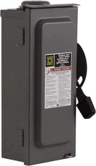 Square D - 60 Amp, 240 V, 3 Pole Fused Safety Switch - NEMA 3R, 10 hp at 240 VAC (Single Phase), 15 hp at 240 VAC (Triple Phase), 3PST Contact Form - All Tool & Supply