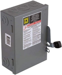 Square D - 30 Amp, 240 V, 3 Pole Nonfused Safety Switch - NEMA 1, 3 hp at 240 VAC (Single Phase), 7.5 hp at 240 VAC (Triple Phase), 3PST Contact Form - All Tool & Supply