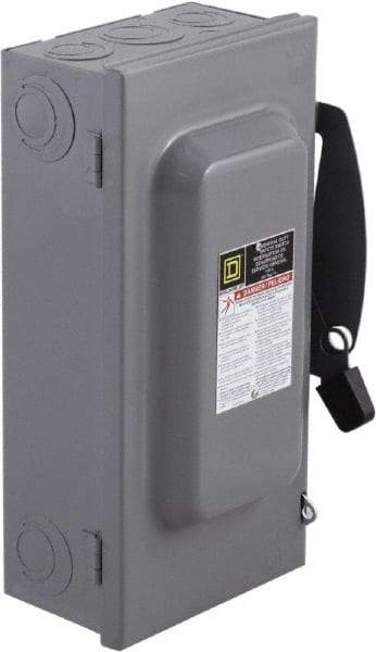 Square D - 100 Amp, 240 V, 3 Pole Nonfused Safety Switch - NEMA 1, 15 hp at 240 VAC (Single Phase), 30 hp at 240 VAC (Triple Phase), 3PST Contact Form - All Tool & Supply