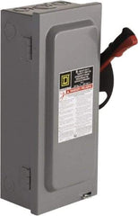 Square D - 30 Amp, 600 VAC/VDC, 3 Pole Fused Safety Switch - NEMA 1, 7.5 hp at 480 VAC, 5 hp at 250 VDC (Single Phase), 20 hp at 600 VAC, 10 hp at 600 VDC (Triple Phase), 3PST Contact Form - All Tool & Supply