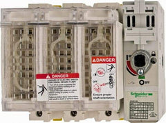 Schneider Electric - 3 Pole, 600 Volt, 30 Amp, Pressure Plate and DIN Rail Mount Fuse Holder - Compatible with J Class, 149mm Wide Fuse - All Tool & Supply