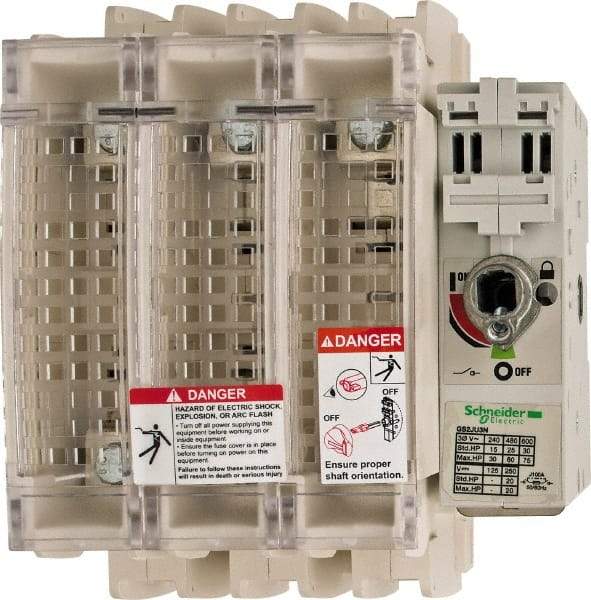 Schneider Electric - 3 Pole, 600 Volt, 100 Amp, Pressure Plate Fuse Holder - Compatible with J Class, 149mm Wide Fuse - All Tool & Supply