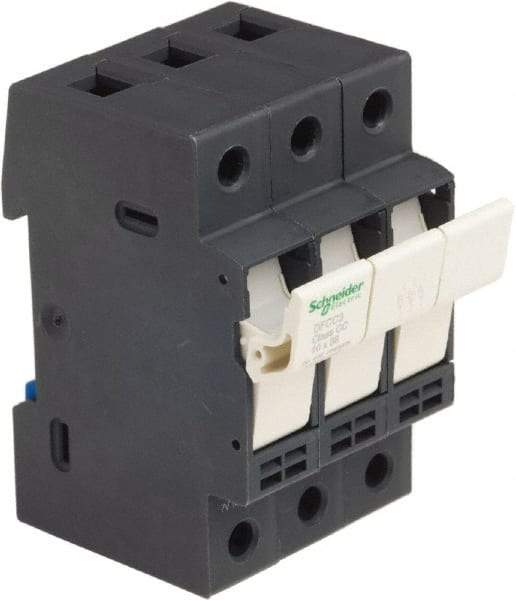 Schneider Electric - 3 Pole, 600 Volt, 30 Amp, DIN Rail Mount Fuse Holder - Compatible with CC Class, 52mm Wide Fuse - All Tool & Supply