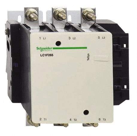 Schneider Electric - 3 Pole, 265 Amp at 440 VAC and 350 Amp at 440 VAC, Nonreversible IEC Contactor - Bureau Veritas, CCC, CSA, DNV, EN/IEC 60947-1, EN/IEC 60947-4-1, GL, JEM 1038, LROS, RINA, RMRoS, RoHS Compliant, UL Listed - All Tool & Supply