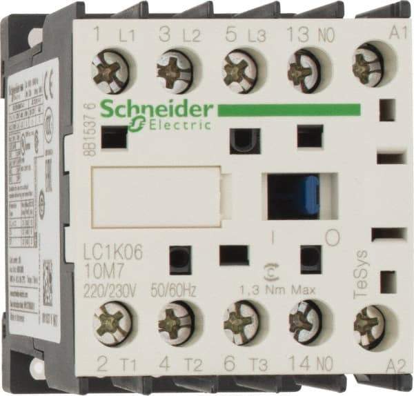 Schneider Electric - 3 Pole, 220 to 230 Coil VAC at 50/60 Hz, 6 Amp at 440 VAC, Nonreversible IEC Contactor - BS 5424, CSA, IEC 60947, NF C 63-110, RoHS Compliant, UL Listed, VDE 0660 - All Tool & Supply