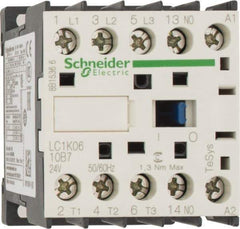 Schneider Electric - 3 Pole, 24 Coil VAC at 50/60 Hz, 6 Amp at 440 VAC, Nonreversible IEC Contactor - BS 5424, CSA, IEC 60947, NF C 63-110, RoHS Compliant, UL Listed, VDE 0660 - All Tool & Supply