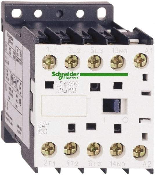 Schneider Electric - 3 Pole, 24 Coil VDC, 12 Amp at 440 VAC, 16 Amp at 690 VAC and 20 Amp at 440 VAC, Nonreversible IEC Contactor - BS 5424, CSA, IEC 60947, NF C 63-110, RoHS Compliant, UL Listed, VDE 0660 - All Tool & Supply