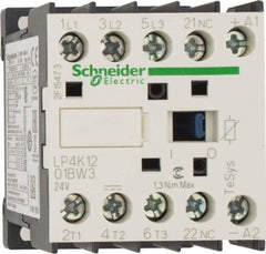 Schneider Electric - 3 Pole, 24 Coil VDC, 12 Amp at 440 VAC, 16 Amp at 690 VAC and 20 Amp at 440 VAC, Nonreversible IEC Contactor - BS 5424, CSA, IEC 60947, NF C 63-110, RoHS Compliant, UL Listed, VDE 0660 - All Tool & Supply