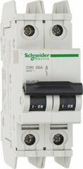 Schneider Electric - 25 Amp, 125 VDC, 240 VAC, 60 VDC, 1 Pole, DIN Rail Mount, Fixed Mount Miniature Circuit Breaker - Thermal Magnetic Trip, Multiple Breaking Capacity Ratings, 73mm Deep x 107mm High x 36mm Wide - All Tool & Supply