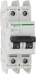 Schneider Electric - 3 Amp, 125 VDC, 240 VAC, 60 VDC, 1 Pole, DIN Rail Mount, Fixed Mount Miniature Circuit Breaker - Thermal Magnetic Trip, Multiple Breaking Capacity Ratings, 73mm Deep x 107mm High x 36mm Wide - All Tool & Supply