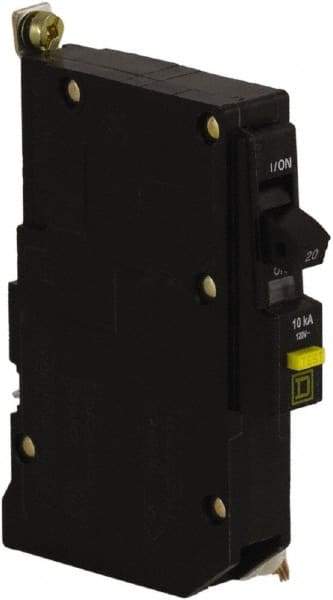 Square D - 20 Amp, 120 VAC, 1 Pole, Bolt On Residual Current Circuit Breaker with Overcurrent Protection - 14-8 AWG - All Tool & Supply