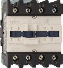 Schneider Electric - 4 Pole, 110 Coil VAC at 50/60 Hz, 80 Amp, Nonreversible IEC Contactor - 1 Phase hp: 10 at 230/240 VAC, 5 at 115 VAC, 3 Phase hp: 20 at 200/208 VAC, 20 at 230/240 VAC, 50 at 460/480 VAC, 50 at 575/600 VAC - All Tool & Supply