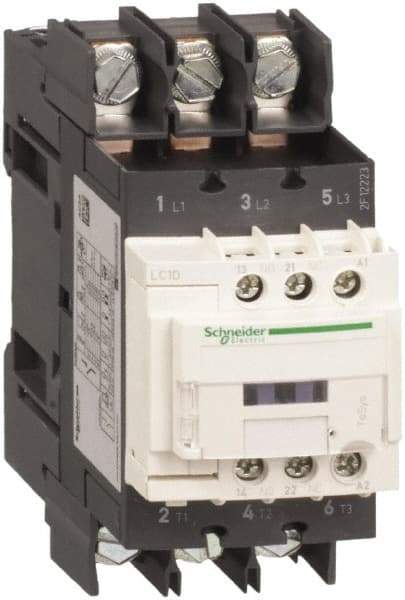 Schneider Electric - 3 Pole, 208 Coil VAC at 50/60 Hz, 40 Amp at 440 VAC, Nonreversible IEC Contactor - CCC, CSA, CSA C22.2 No. 14, EN/IEC 60947-4-1, EN/IEC 60947-5-1, GOST, RoHS Compliant, UL 508, UL Listed - All Tool & Supply