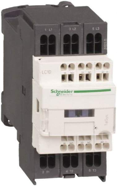 Schneider Electric - 3 Pole, 120 Coil VAC at 50/60 Hz, 12 Amp at 440 VAC and 16 Amp at 440 VAC, Nonreversible IEC Contactor - 1 Phase hp: 1 at 115 VAC, 2 at 230/240 VAC, 3 Phase hp: 10 at 575/600 VAC, 3 at 200/208 VAC, 3 at 230/240 VAC, 7.5 at 460/480 VAC - All Tool & Supply