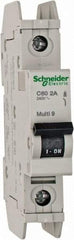 Schneider Electric - 2 Amp, 125 VDC, 240 VAC, 60 VDC, 1 Pole, DIN Rail Mount, Fixed Mount Miniature Circuit Breaker - Thermal Magnetic Trip, Multiple Breaking Capacity Ratings, 73mm Deep x 107mm High x 18mm Wide - All Tool & Supply