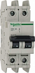 Schneider Electric - 2 Amp, 125 VDC, 240 VAC, 60 VDC, 1 Pole, DIN Rail Mount, Fixed Mount Miniature Circuit Breaker - Thermal Magnetic Trip, Multiple Breaking Capacity Ratings, 73mm Deep x 107mm High x 36mm Wide - All Tool & Supply