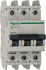 Schneider Electric - 20 Amp, 125 VDC, 240 VAC, 60 VDC, 3 Pole, DIN Rail Mount, Fixed Mount Miniature Circuit Breaker - Thermal Magnetic Trip, Multiple Breaking Capacity Ratings, 73mm Deep x 107mm High x 54mm Wide - All Tool & Supply