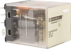 Square D - Electromechanical Plug-in General Purpose Relay - 10 Amp at 250 VAC, 3PDT, 24 VDC - All Tool & Supply