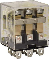 Square D - 1/2 hp at 120 Volt & 3/4 hp at 240 Volt, Electromechanical Plug-in General Purpose Relay - 10 Amp at 250 VAC, 3PDT, 120 VAC at 50/60 Hz - All Tool & Supply