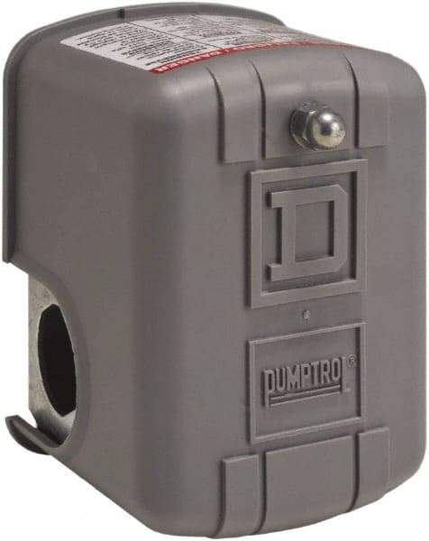 Square D - 1 and 3R NEMA Rated, 30 to 50 psi, Electromechanical Pressure and Level Switch - Adjustable Pressure, 575 VAC, L1-T1, L2-T2 Terminal, For Use with Square D Pumptrol - All Tool & Supply