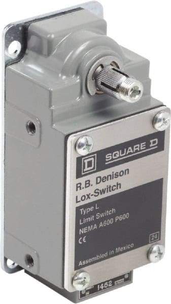 Square D - DPST, 2NO, 600 Volt Screw Terminal, Rotary Spring Return Actuator, General Purpose Limit Switch - 1, 2, 4, 12, 13 NEMA Rating, IP67 IPR Rating - All Tool & Supply