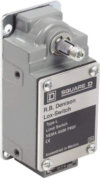 Square D - DPST, 2NC, 600 Volt Screw Terminal, Rotary Spring Return Actuator, General Purpose Limit Switch - 1, 2, 4, 12, 13 NEMA Rating, IP67 IPR Rating - All Tool & Supply