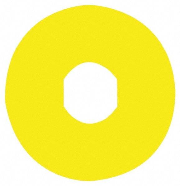 Schneider Electric - Round, Legend Plate - Blank - Yellow Background, 90mm Overall Diameter - All Tool & Supply