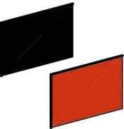 Schneider Electric - Rectangular, Legend Plate Insert - Blank - Black and Red Background, 18mm Wide x 27mm High - All Tool & Supply